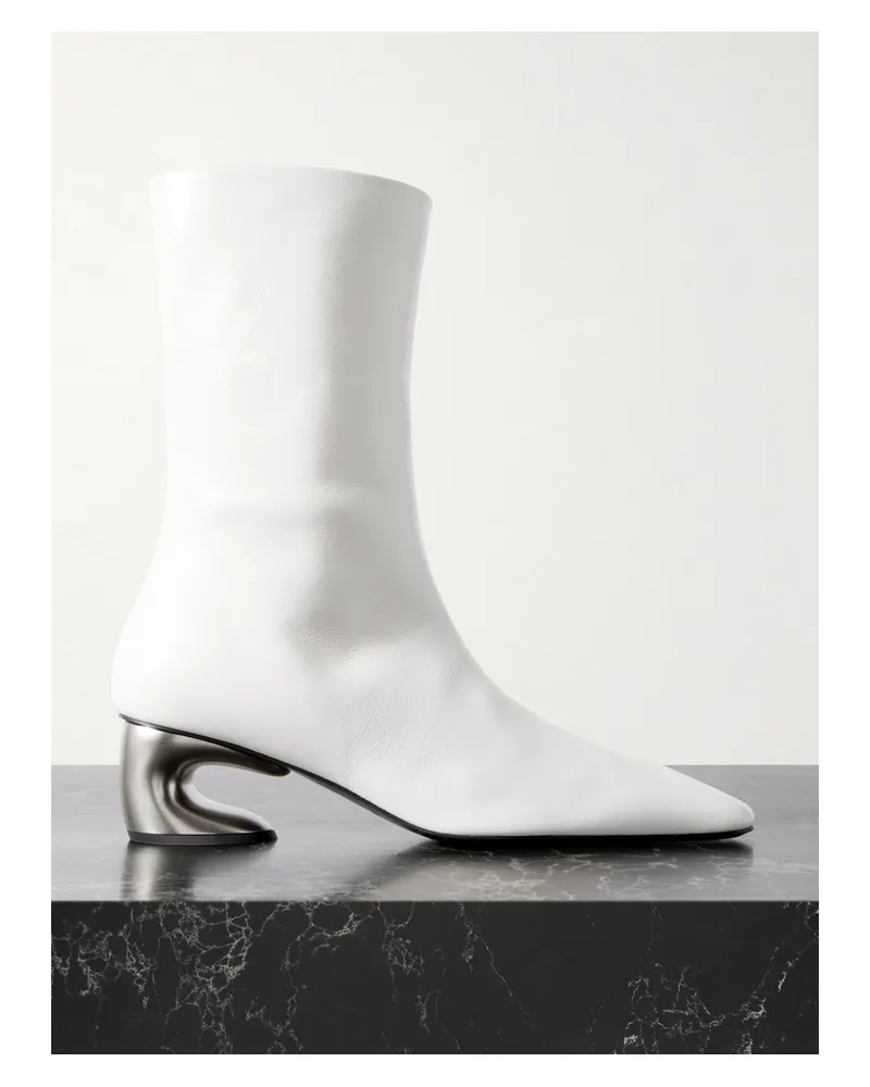 Jil Sander Stiefel Aus Leder - Weiß Weiß