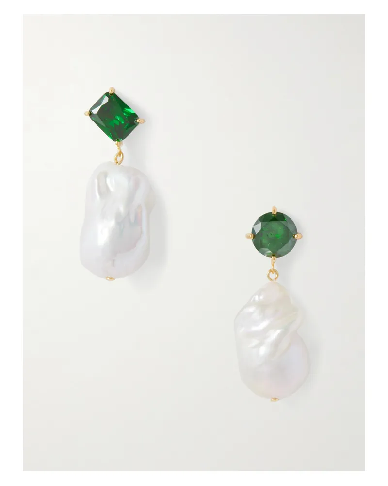 Completedworks Blink Ohrringe Aus Recyceltem Gold-vermeil Mit Cubic Zirkonia Und Perlen - Weiß Weiß