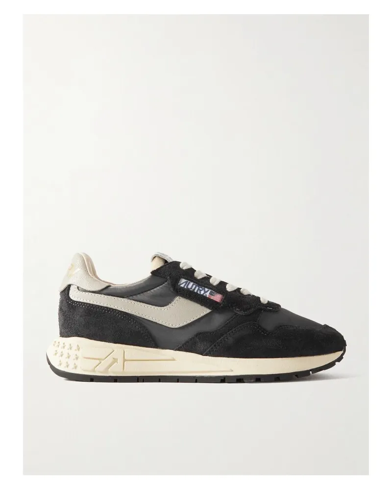AUTRY Reelwind Low Sneakers Aus Veloursleder Und Shell - Schwarz Schwarz