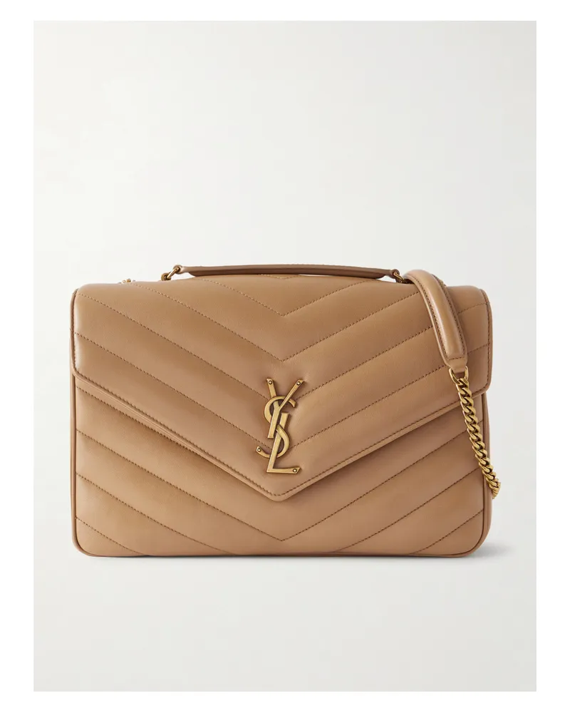 Saint Laurent Loulou Large Quilted Leather Shoulder Bag - Brown Brown