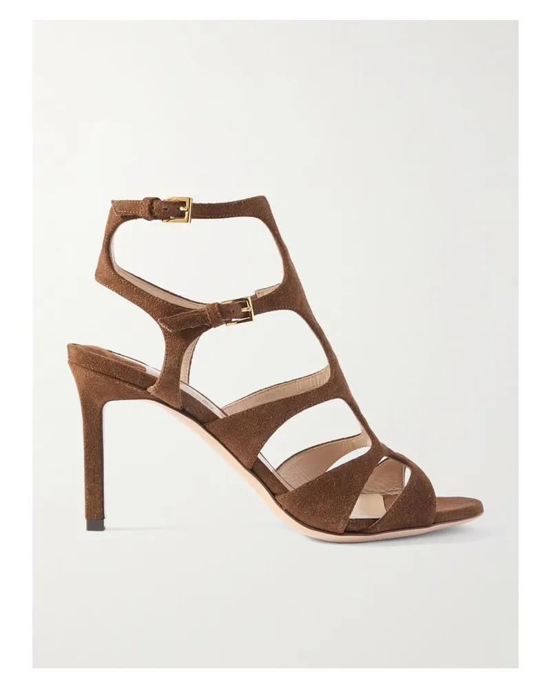 Tom Ford Paradise Sandalen Aus Veloursleder Mit Cut-outs - Braun Braun