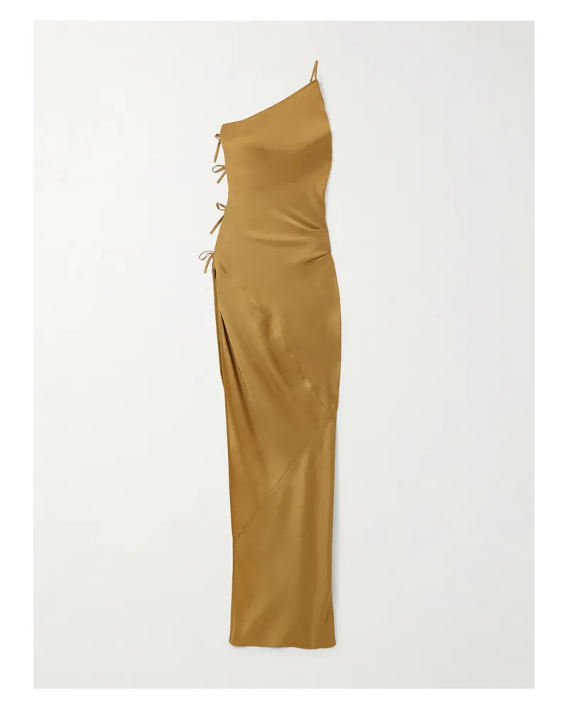 Rick Owens Taco Asymmetrisches Kleid Aus Satin Zum Binden - Gelb Gelb