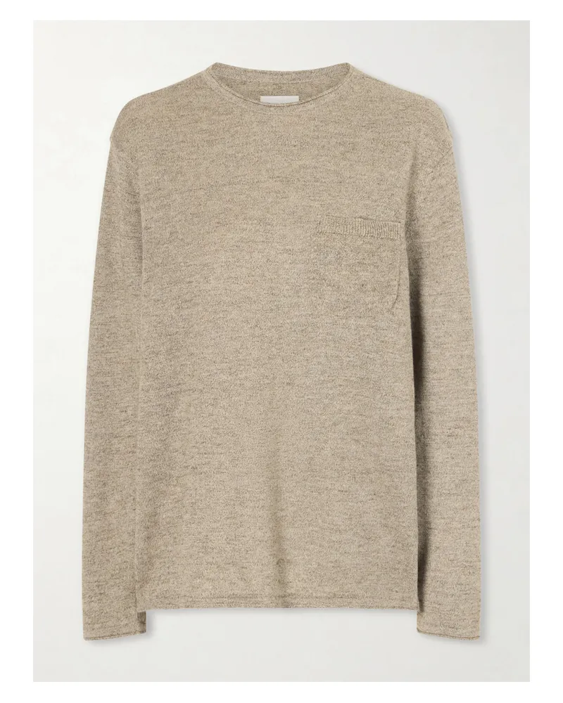 Aimé Leon Dore Linen, Alpaca, Cotton And Wool-blend Sweater - Neutrals Neutrals