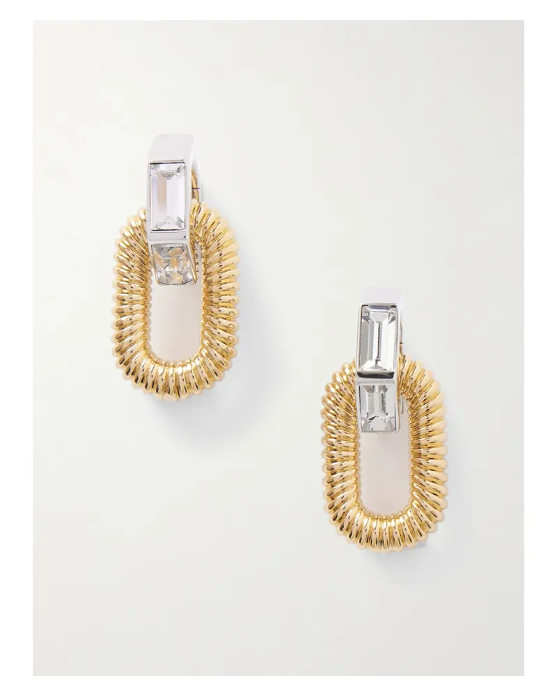 Paco Rabanne Xl Link Gold- Und Silberfarbene Ohrringe Gold