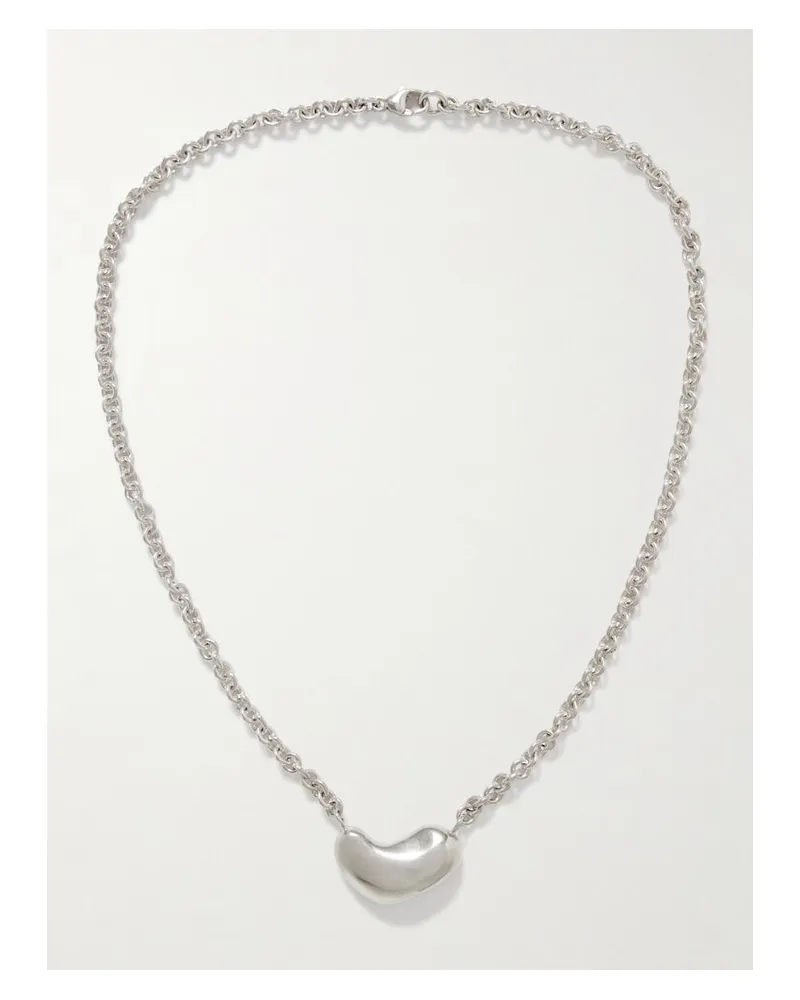 AGMES Small Sculpted Heart Kette Aus Recyceltem Sterlingsilber Silber