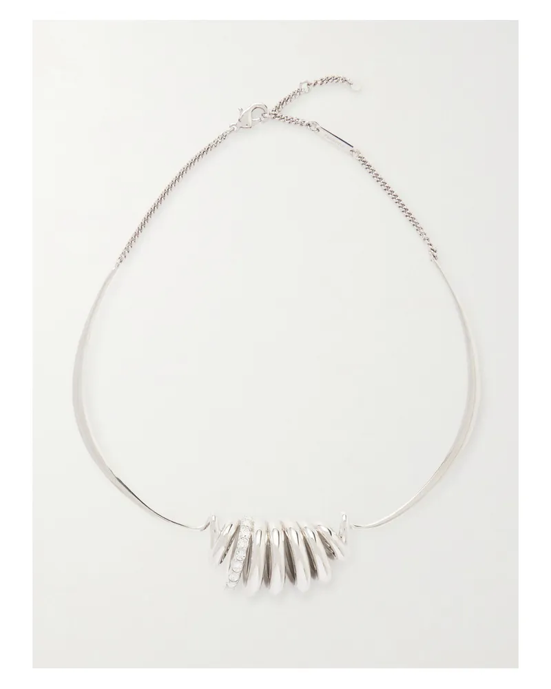Paco Rabanne Silver-tone And Crystal Choker Silver