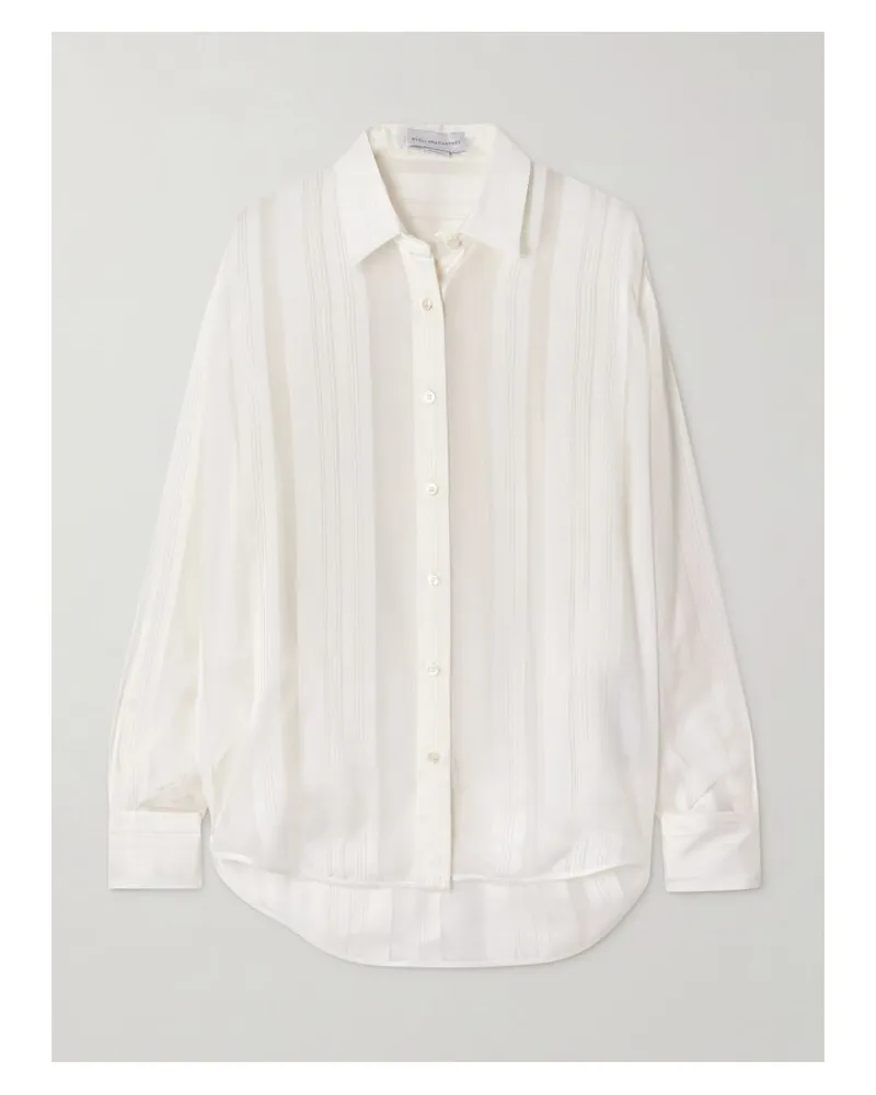 Stella McCartney Hemd Aus Bioseidenchiffon Und Satin - Weiß Weiß