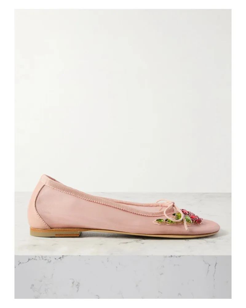 Simone Rocha Ballerinas Aus Mesh Mit Kristallen - Pink Pink