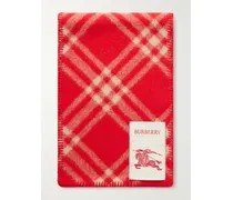 Checked Wool Scarf - Red