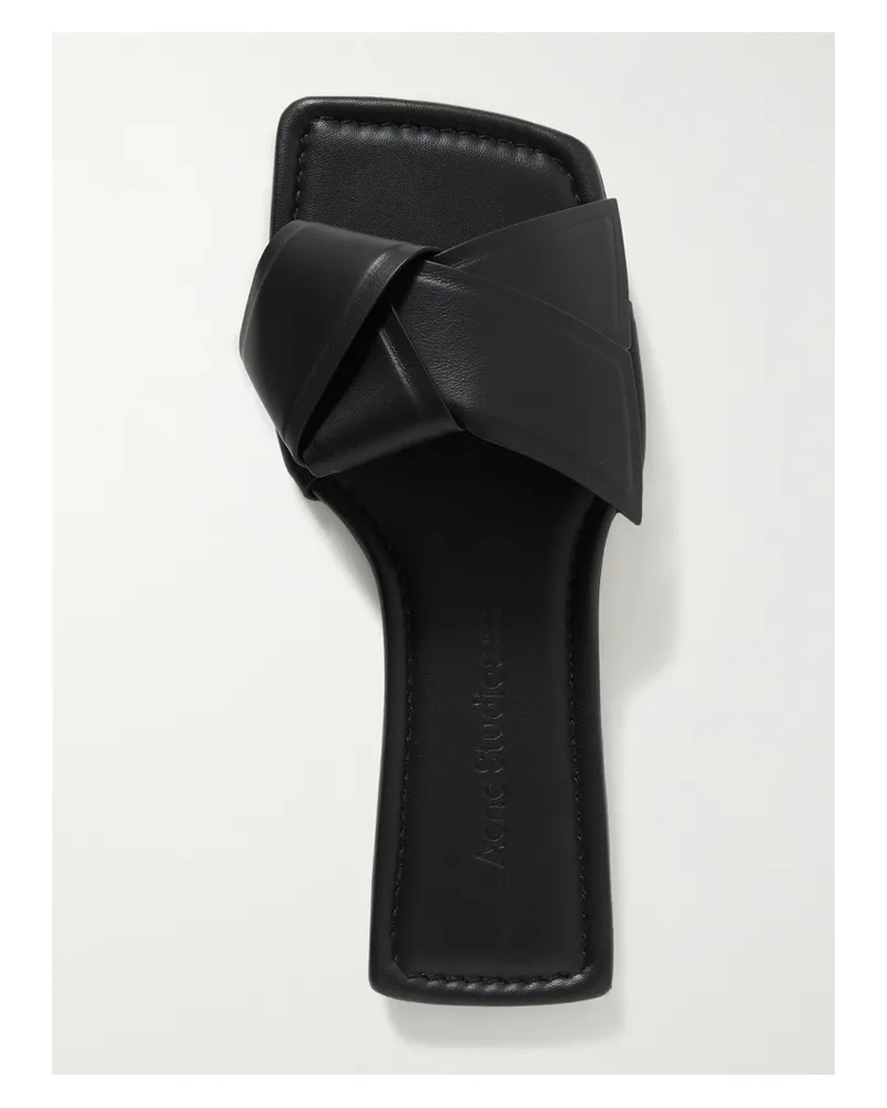 Acne Studios Net Sustain Pantoletten Aus Leder - Schwarz Schwarz