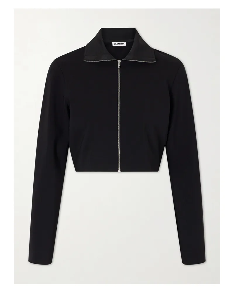 Jil Sander Cropped Crepe Jacket - Black Black