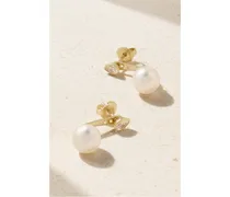 Ohrringe aus 14 Karat  mit Perlen Und Diamanten