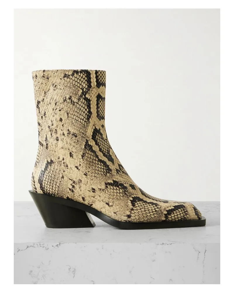 Jil Sander Ankle Boots Aus Leder Mit Schlangeneffekt - Animal-Print Animal-print