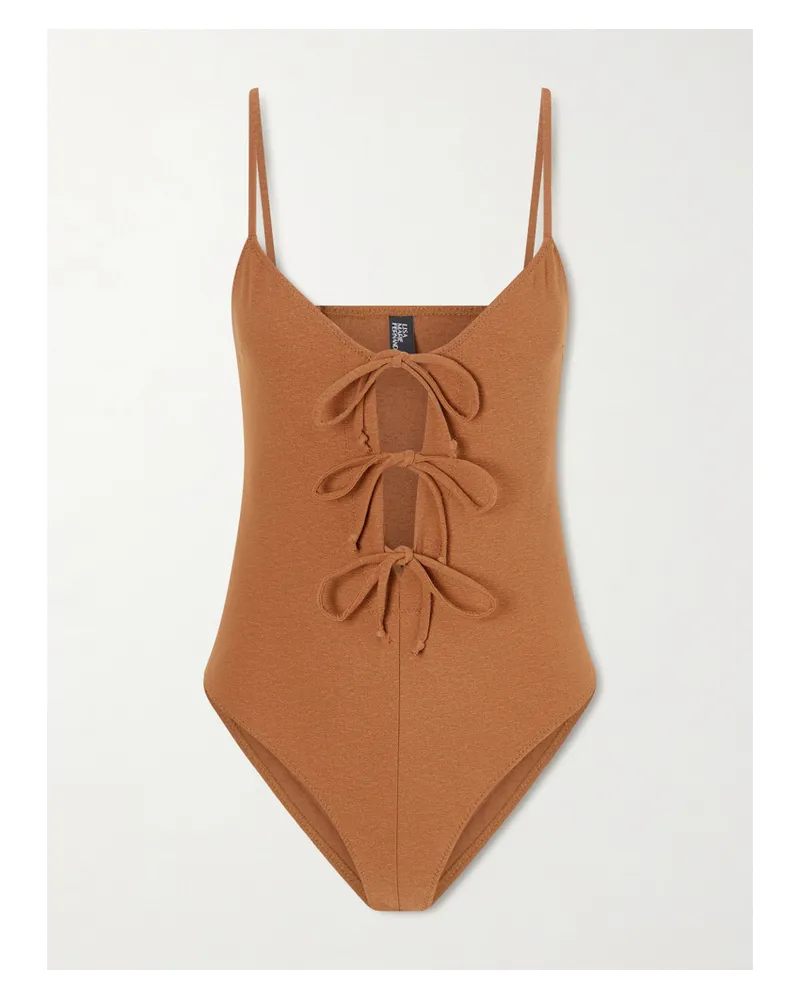Lisa Marie Fernandez Badeanzug Mit Cut-outs Zum Binden - Braun Braun