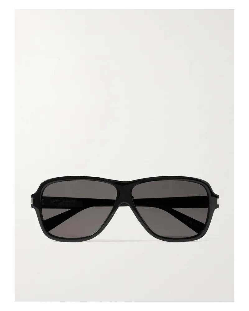 Saint Laurent Carolyn Pilotensonnenbrille aus Azetat Schwarz