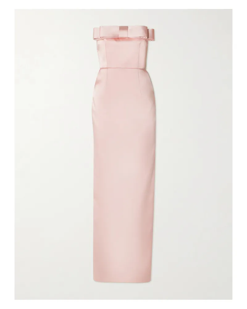 The New Arrivals Ilkyaz Ozel Sisu Robe Aus Satin Mit Schleife - Pink Pink