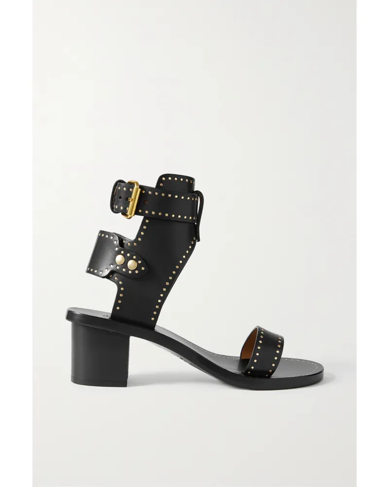 Isabel Marant Jaeryn Nietenbesetzte Ledersandalen - Schwarz Schwarz