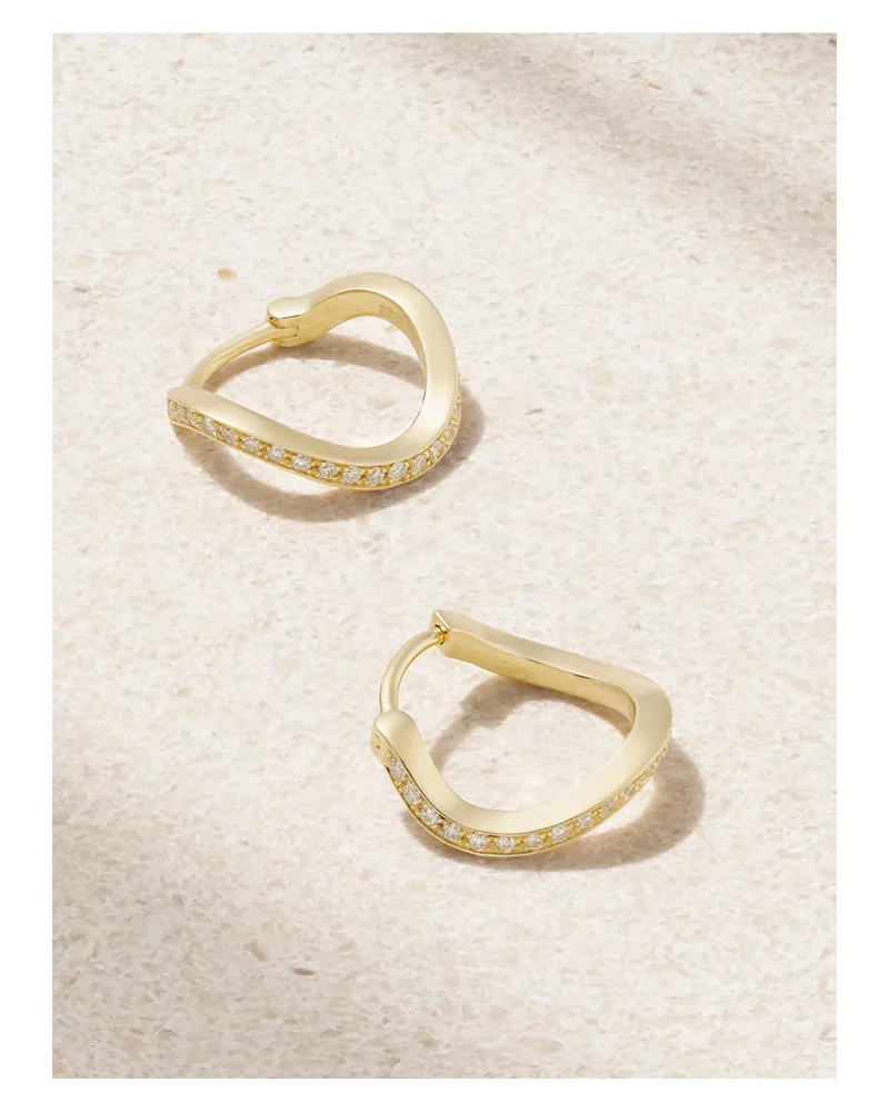 Sophie Bille Brahe Daisy Ocean Creolen Aus Recyceltem 18 Karat Gold Mit Diamanten Gold