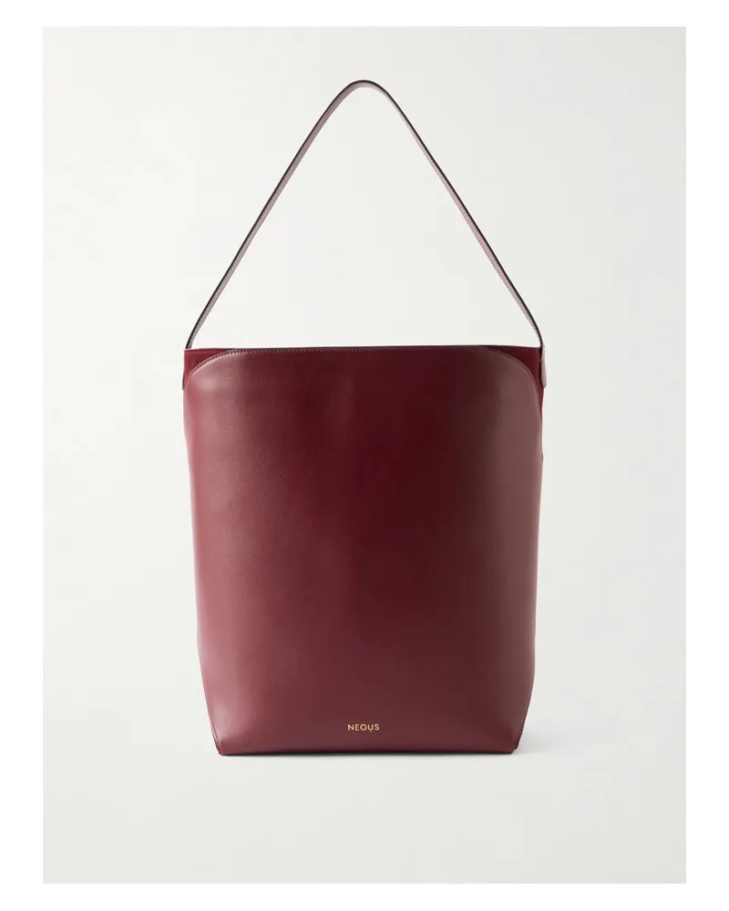 NEOUS Thea Suede-trimmed Leather Shoulder Bag - Burgundy Burgundy