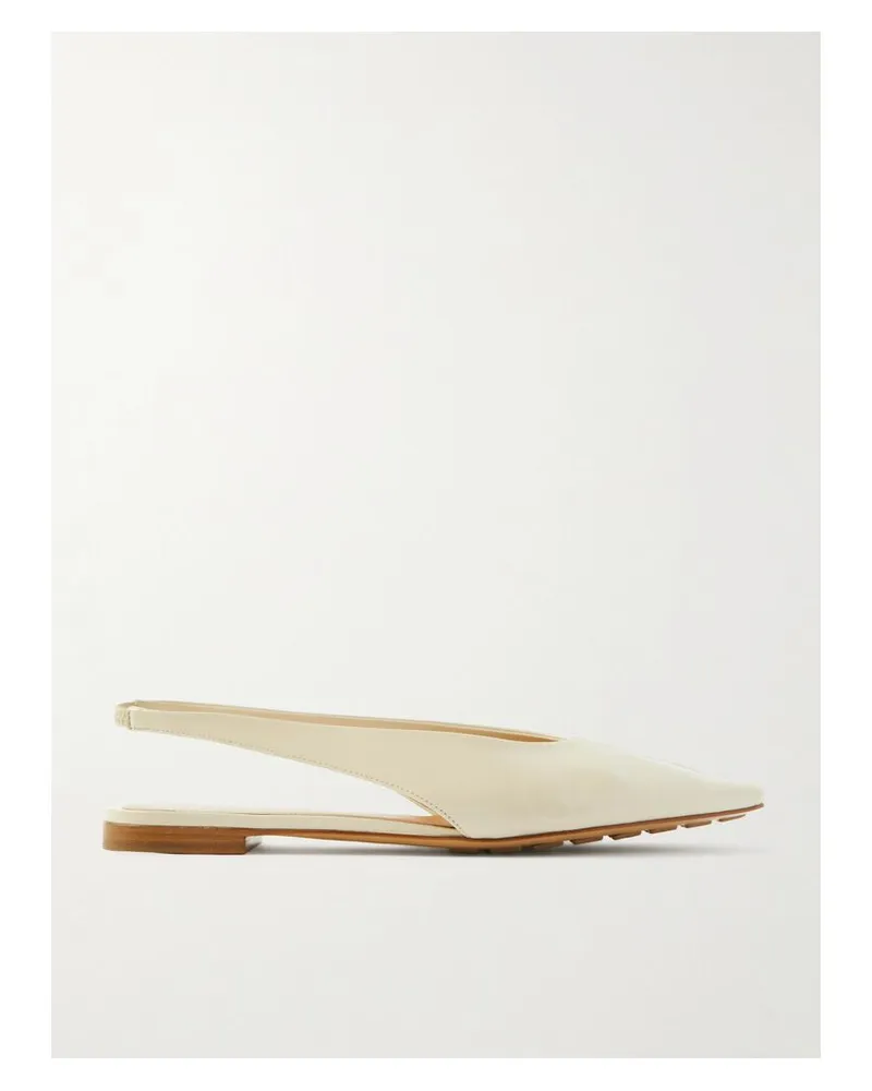 Bottega Veneta Sofia Flache Slingback-schuhe Mit Spitzer Kappe Aus Leder - Creme Creme