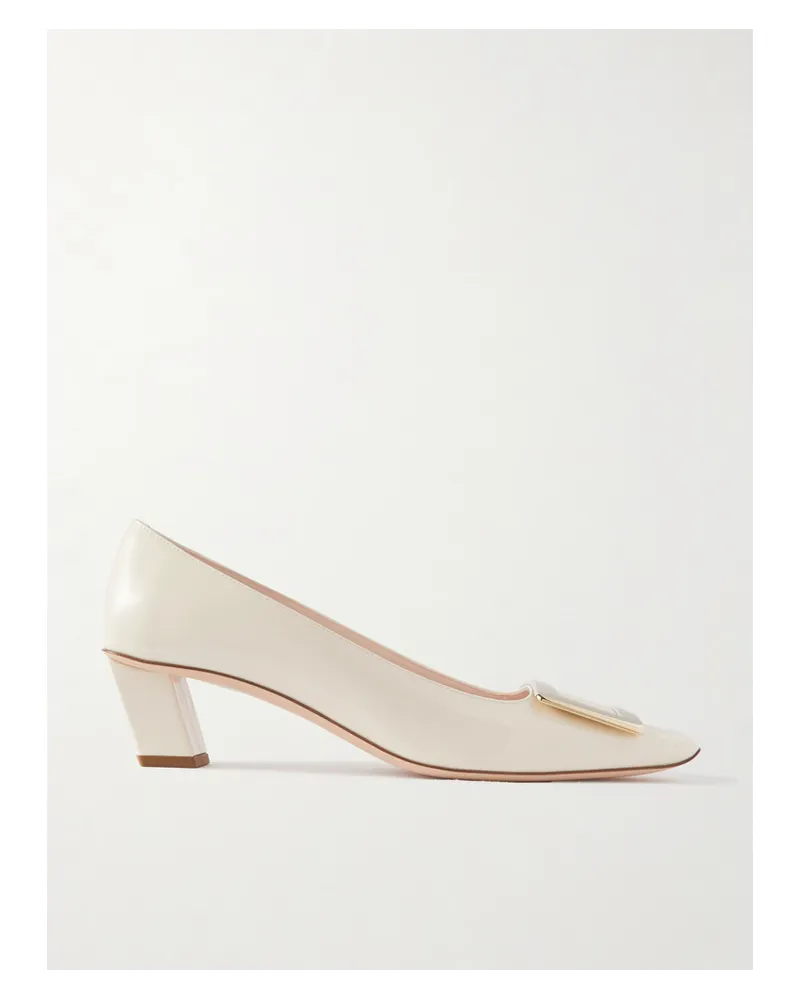 Roger Vivier Belle Vivier Pumps aus Lackleder Creme