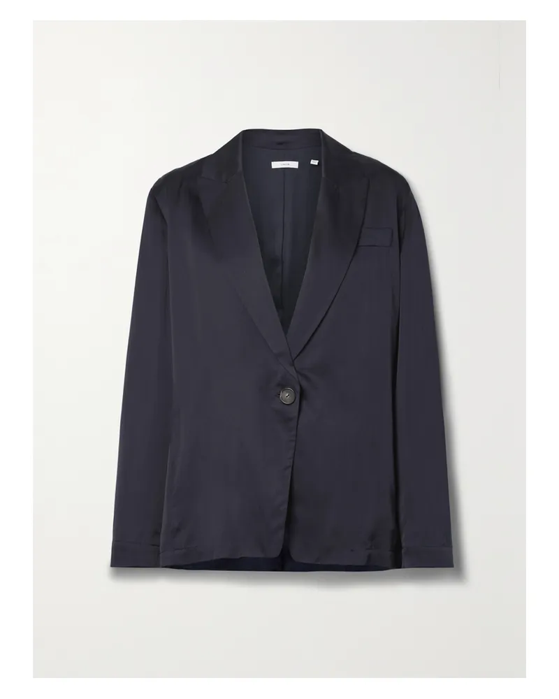 Vince Blazer Aus Einer Mischung Aus Habotai-seide Und Baumwolle - Blau Blau