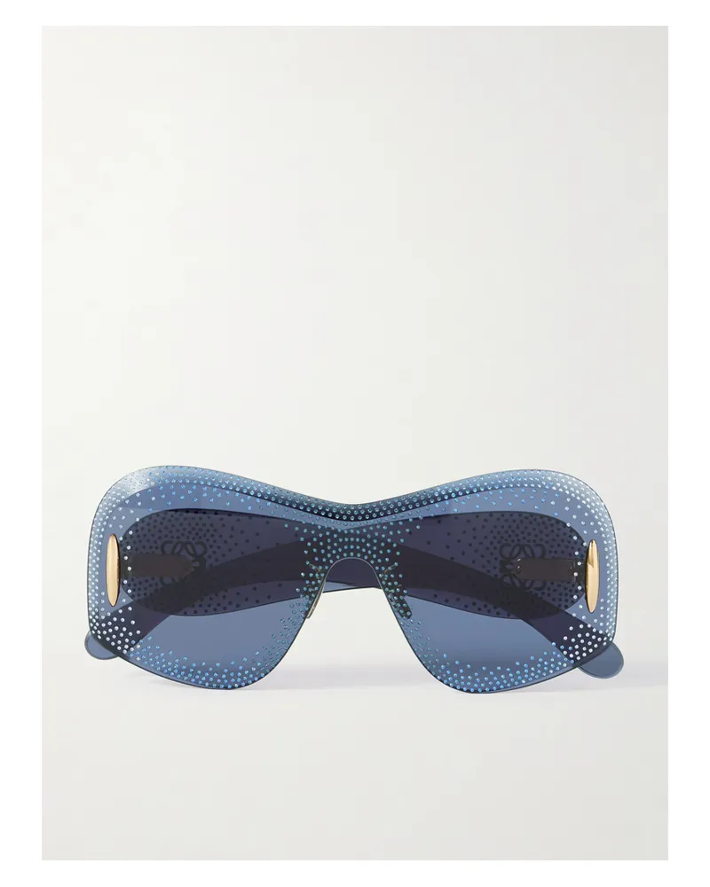 Loewe Starry Night Mask D-frame Rimless Crystal-embellished Acetate Sunglasses - Blue Blue