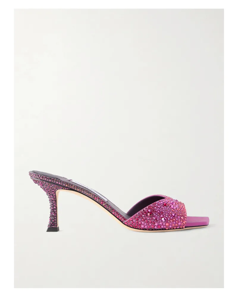 Jimmy Choo Skye 70 Mules Aus Satin Mit Kristallen - Lila Lila