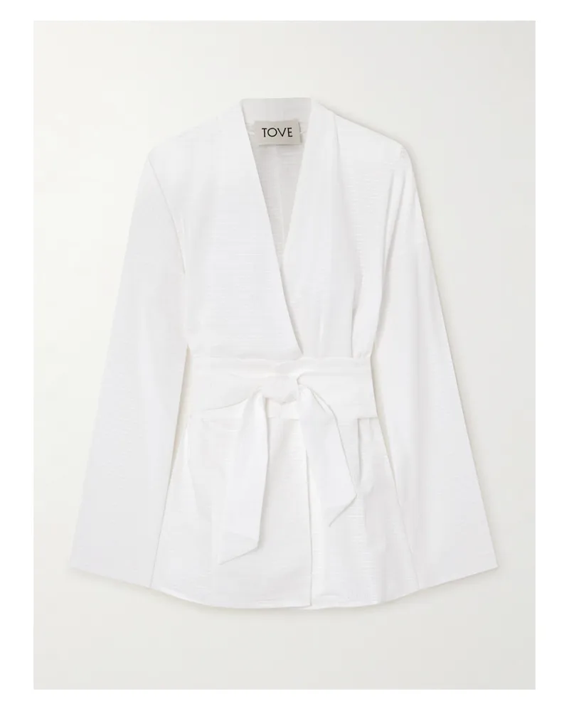 TOVE Arya Hemd Aus Baumwoll-ripstop Mit Bindegürtel - Weiß Weiß