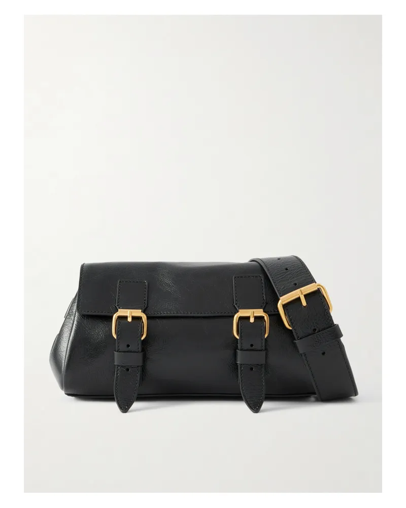 Dries van Noten Schultertasche Aus Leder - Schwarz Schwarz