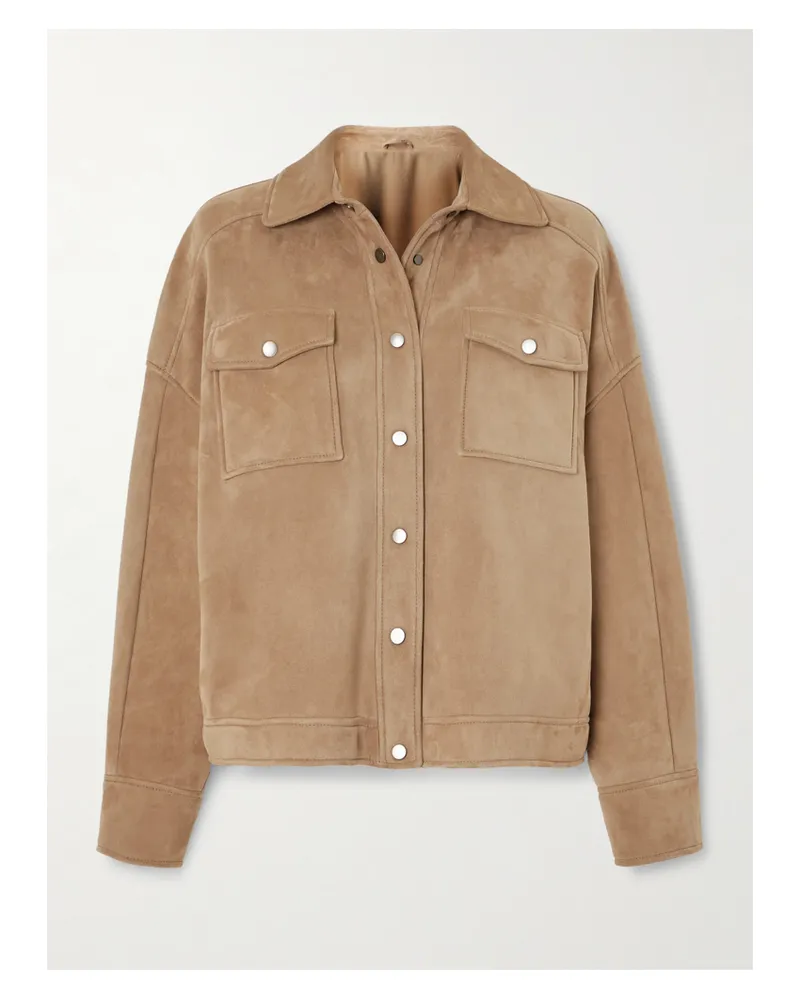 Brunello Cucinelli Jacke Aus Veloursleder - Neutral Neutral