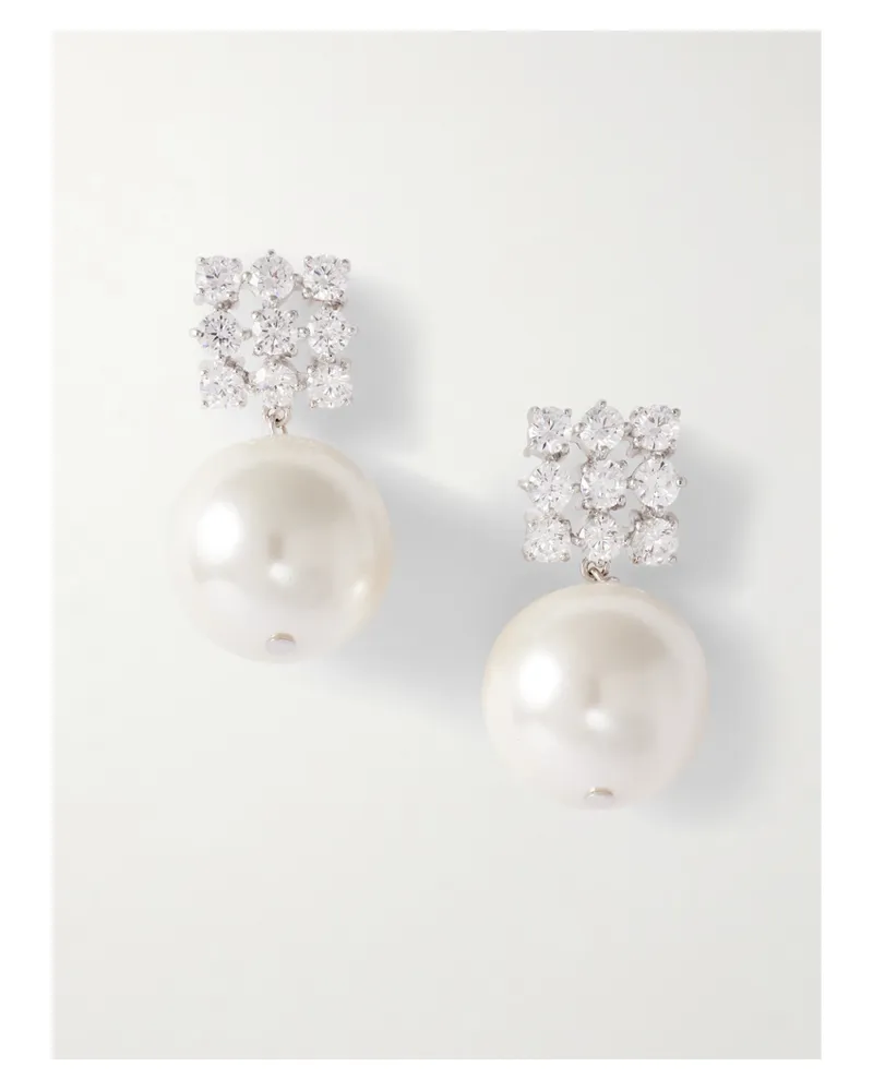 Completedworks Rhodinierte Ohrringe Mit Cubic Zirkonias Und Perlen - Silber Silber