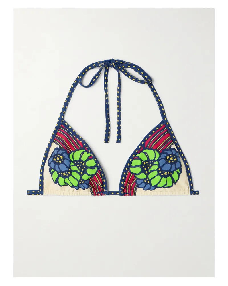 La DoubleJ Triangel-bikini-oberteil Mit Print - Blau Blau