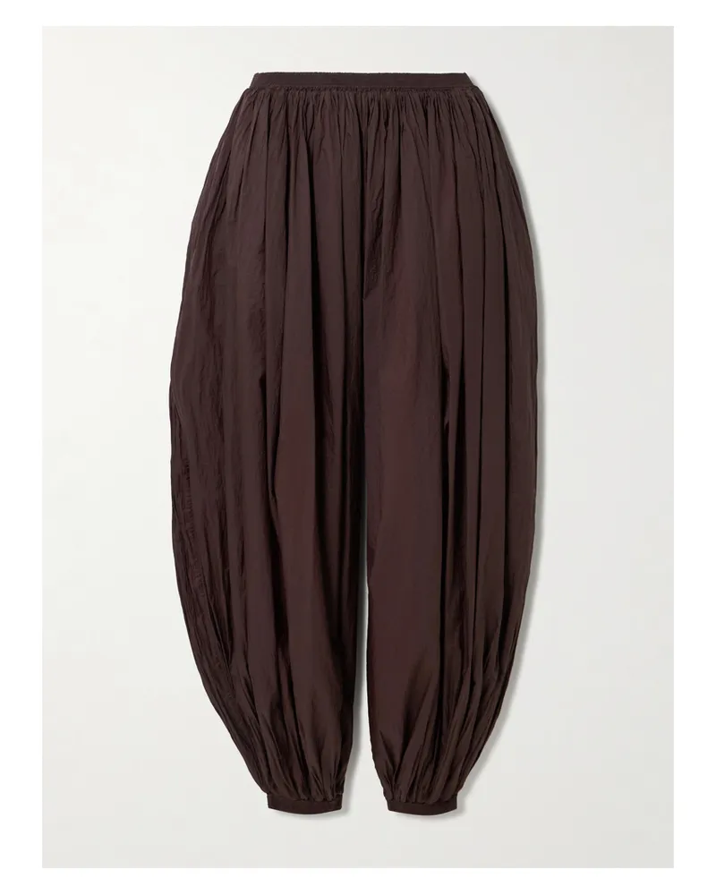 Alaïa Hose Mit Schmal Zulaufendem Bein Aus Chiffon Mit Falten - Burgunder Burgunder