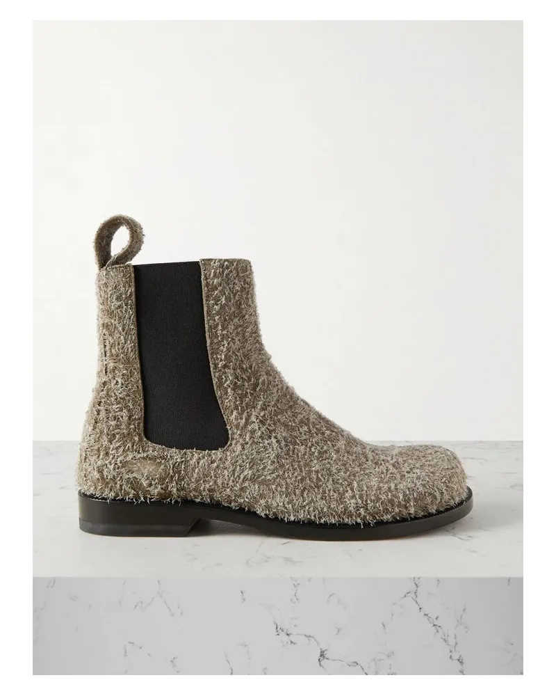 Loewe Chelsea Boots Aus Gebürstetem Veloursleder - Grün Grün