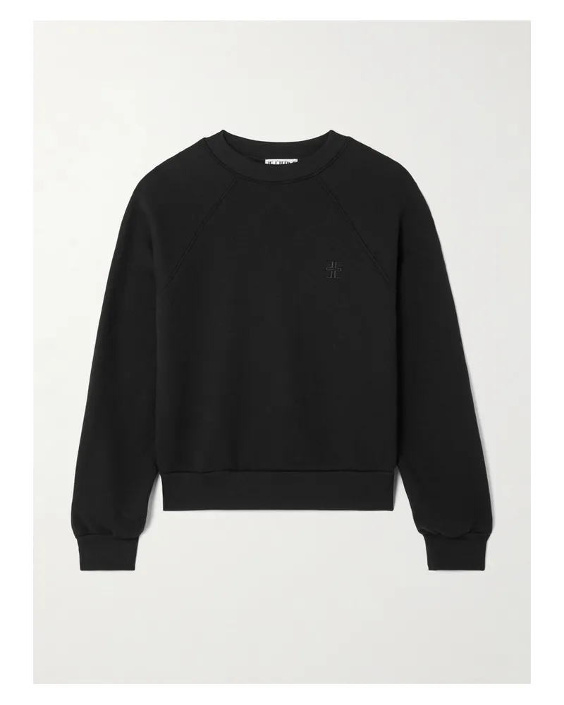 ÉTERNE Embroidered Cotton And Modal-blend Jersey Sweatshirt - Black Black