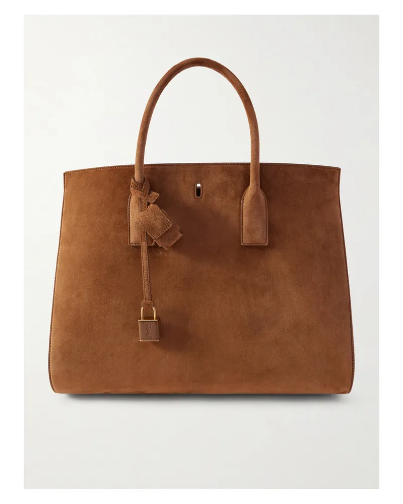 Saint Laurent Suede Tote - Brown Brown