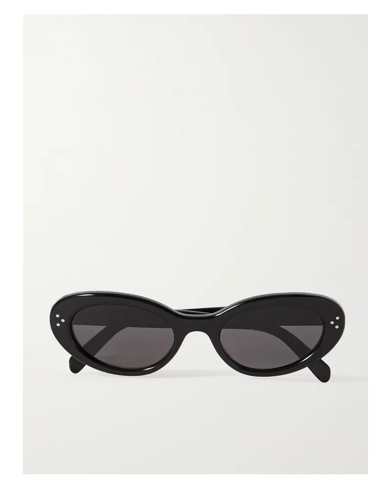 Celine Oval-frame Acetate Sunglasses - Black Black
