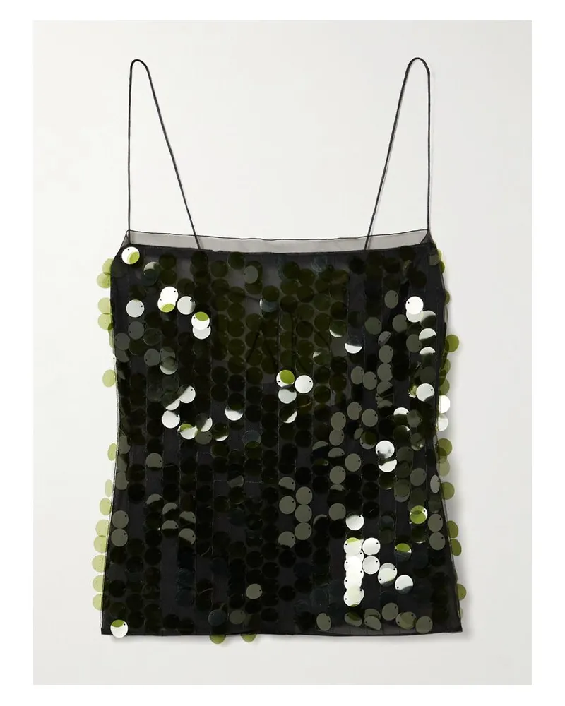 16ARLINGTON Suero Oberteil Aus Chiffon Mit Pailletten - Schwarz Schwarz