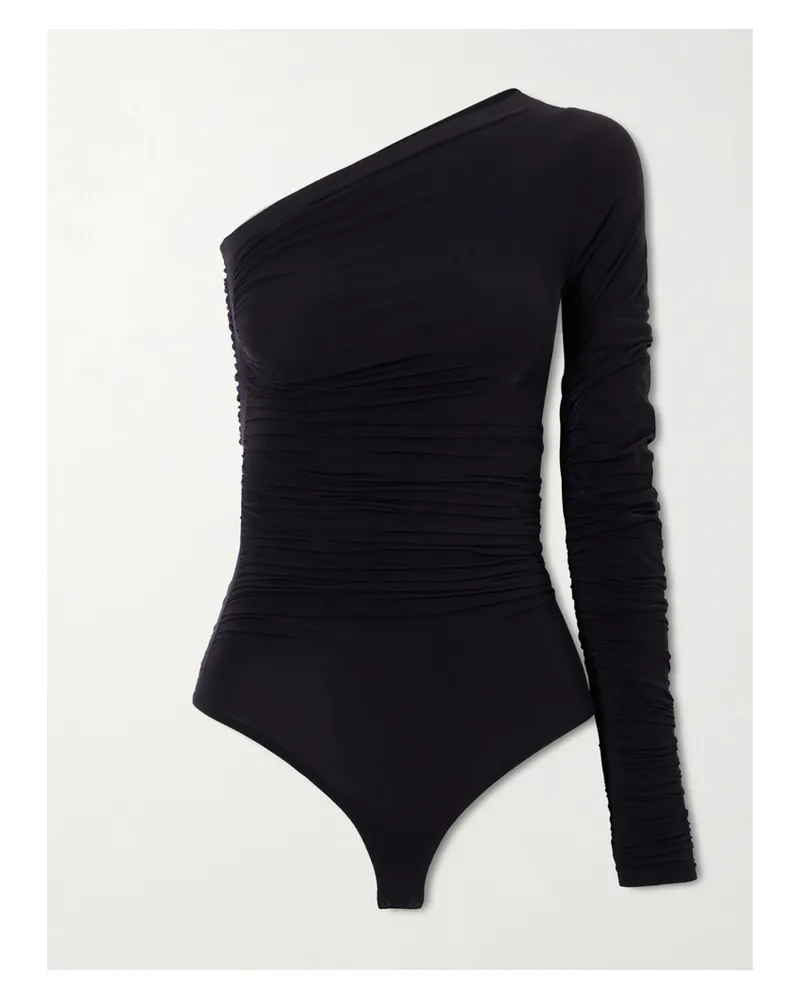 Wolford One-sleeve Stretch-jersey Bodysuit - Black Black