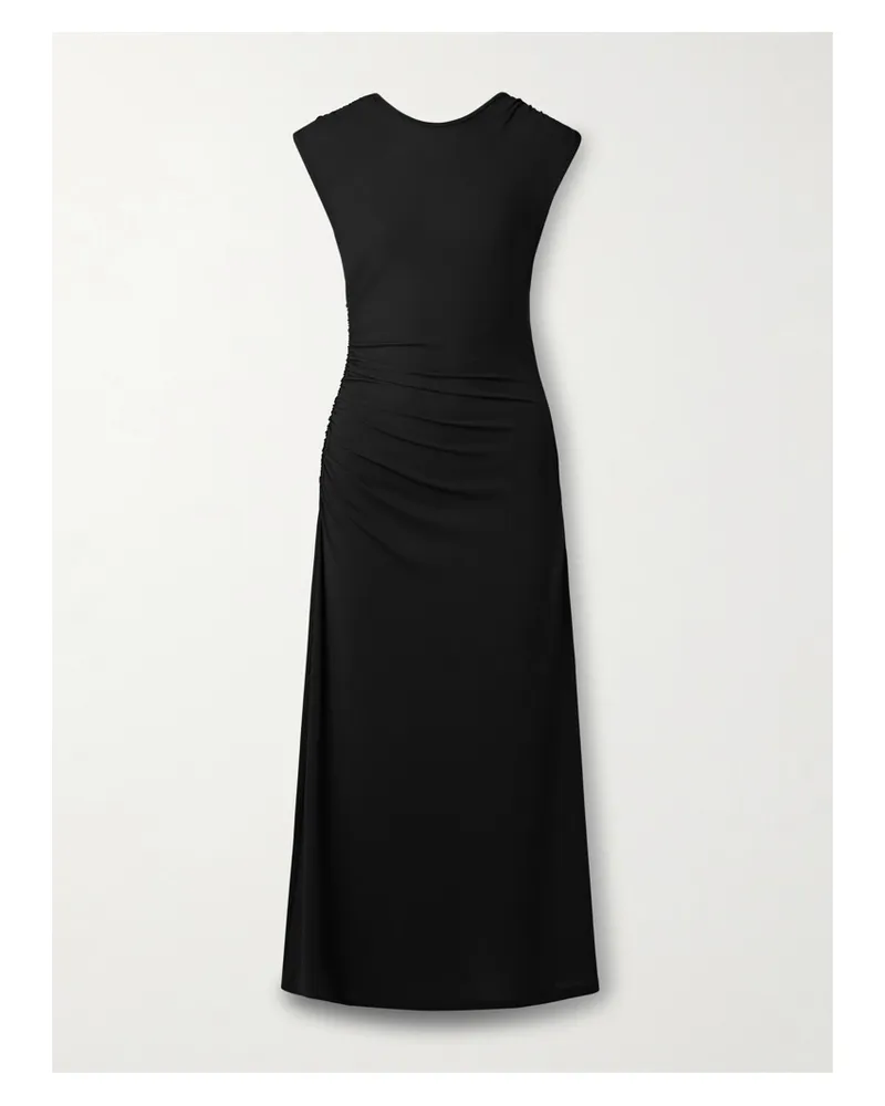 Proenza Schouler Mimi Maxikleid Aus Strukturiertem Jersey Mit Raffungen - Schwarz Schwarz