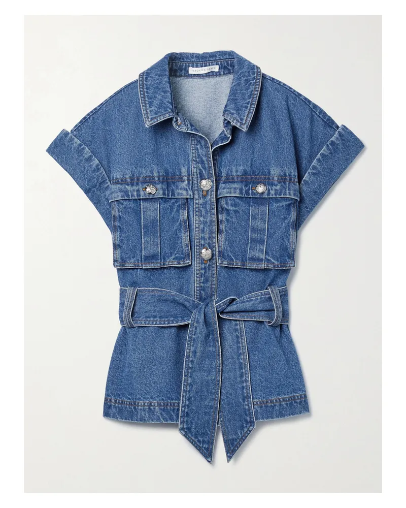 Veronica Beard Vistola Jeansjacke Mit Bindegürtel - Blau Blau