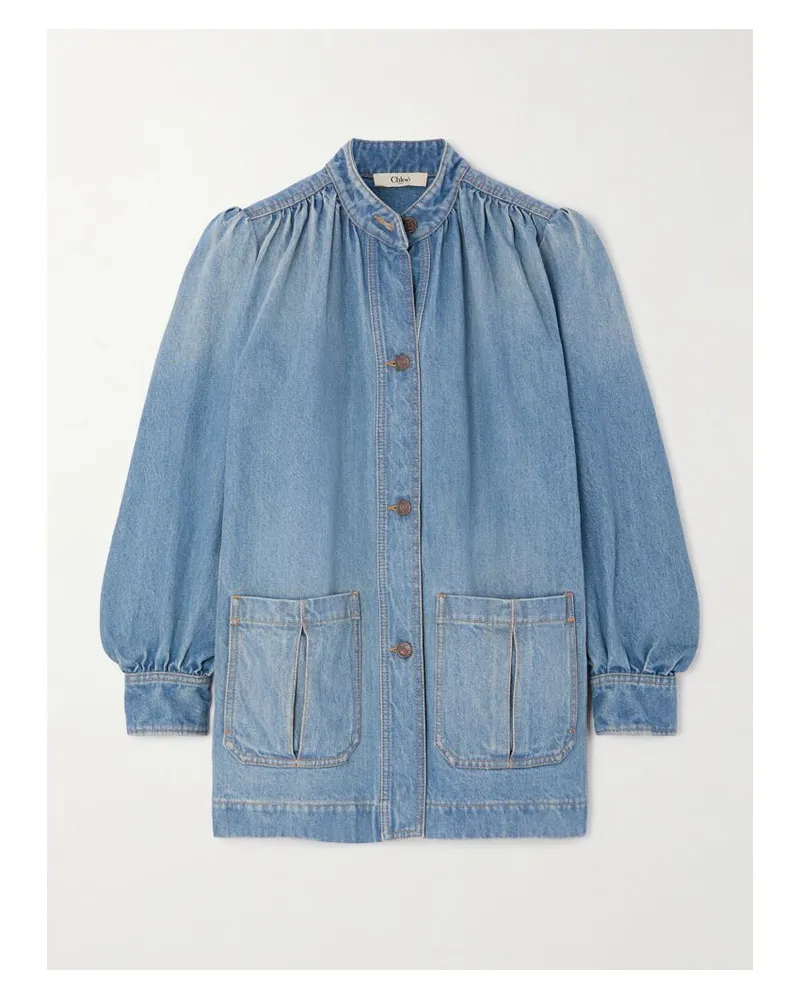 Chloé Jeansjacke Mit Raffungen - Blau Blau