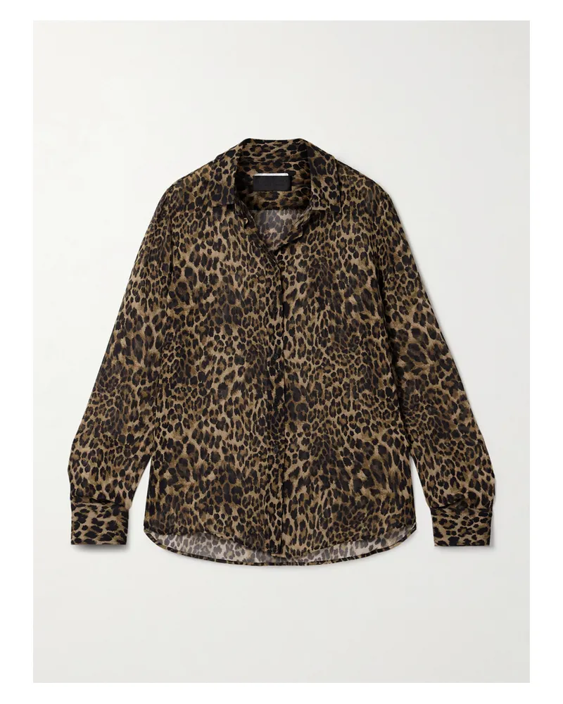 Nili Lotan Gaia Hemd Aus Crêpe De Chine Aus Seide Mit Leopardenprint - Animal-Print Animal-print