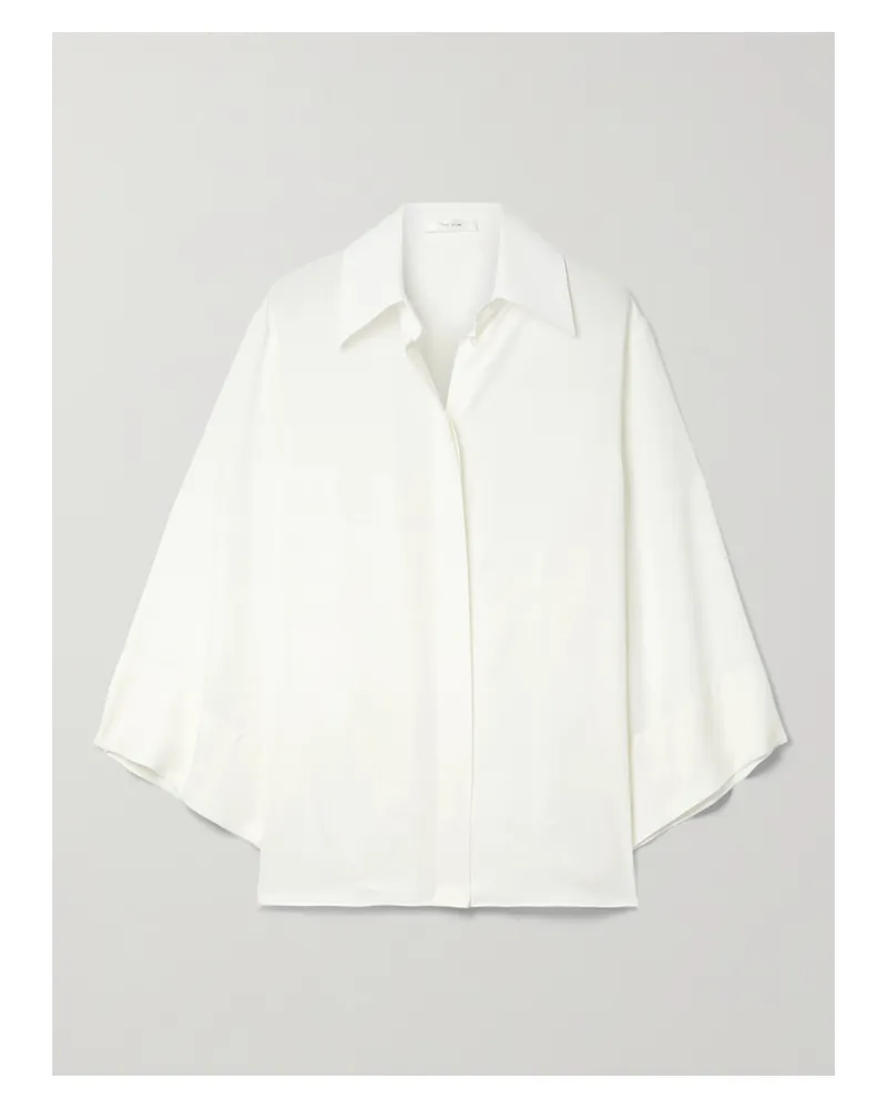 The Row Malvina Hemd Aus Seiden-crêpe - Elfenbein Elfenbein