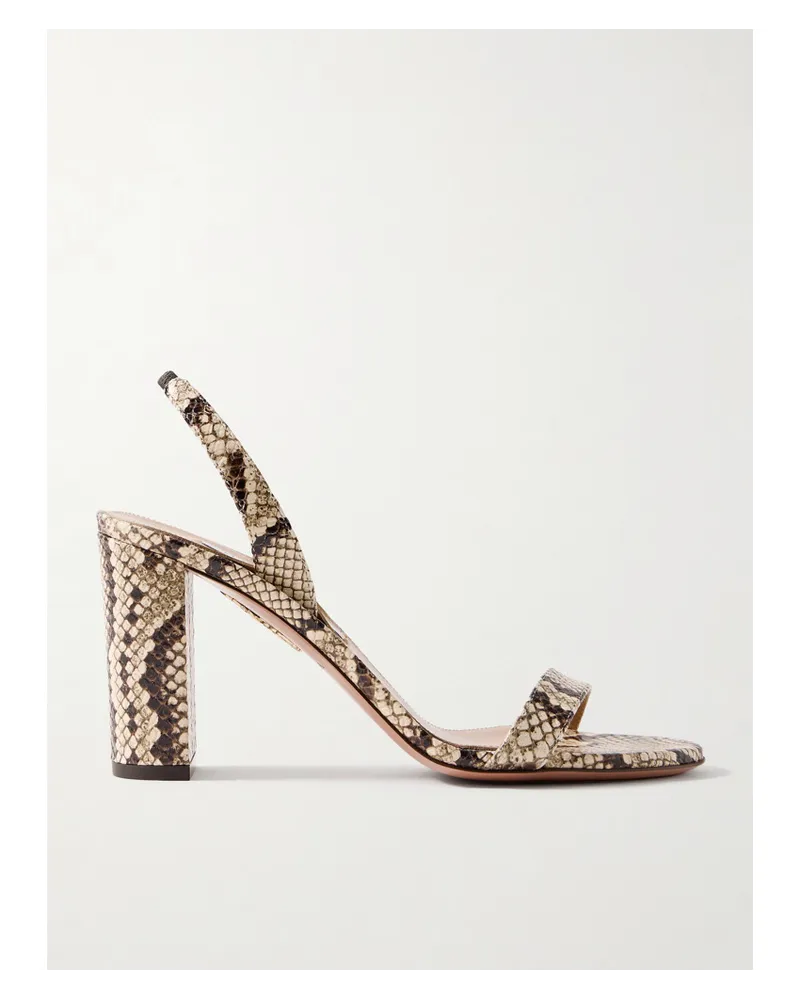 Aquazzura So Nude 85 Slingback-sandalen aus Leder Animal-print