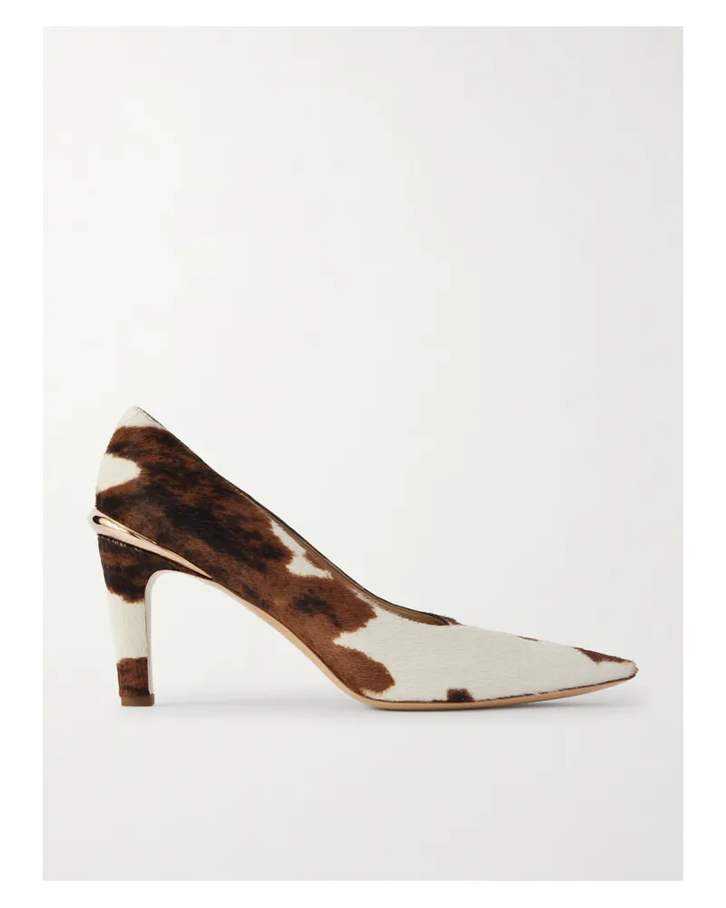 Gabriela Hearst Edwina Cow-print Calf Hair Pumps - Brown Brown