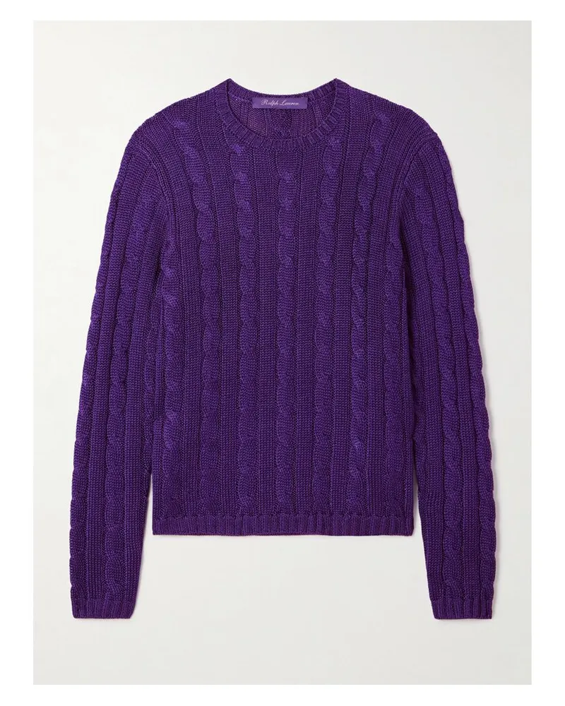 Ralph Lauren Pullover Aus Seide In Zopfstrick - Lila Lila