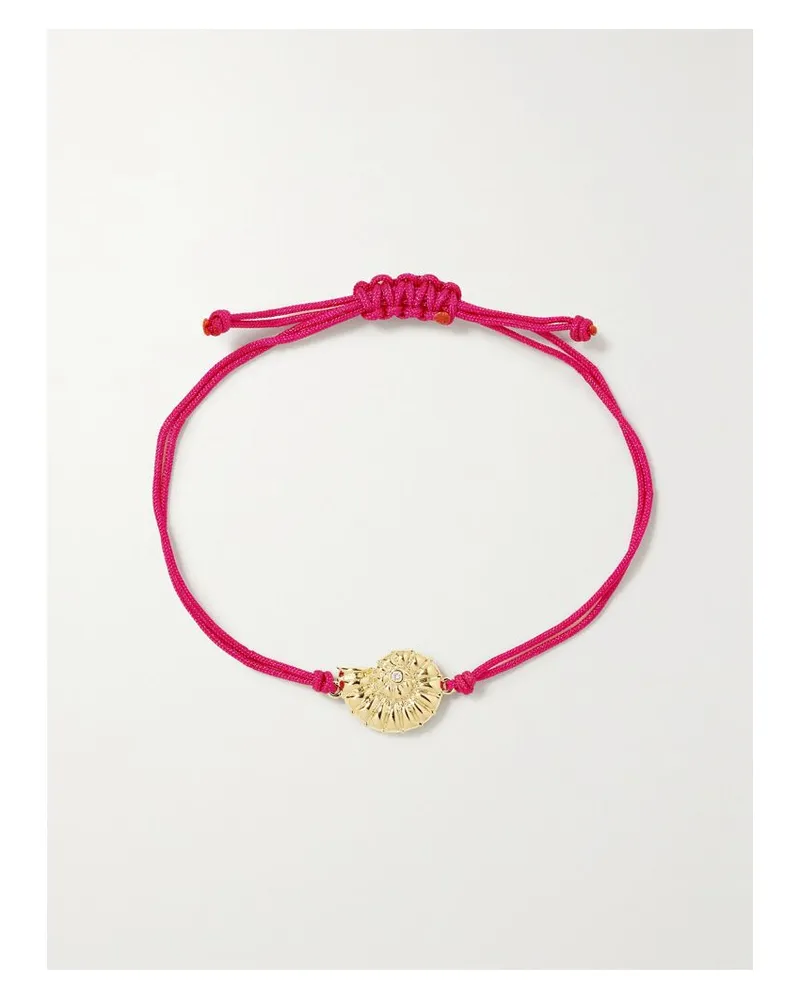 Yvonne Léon Armband Aus Kordel Mit Detail Aus 9 Karat Gold Und Diamant Gold