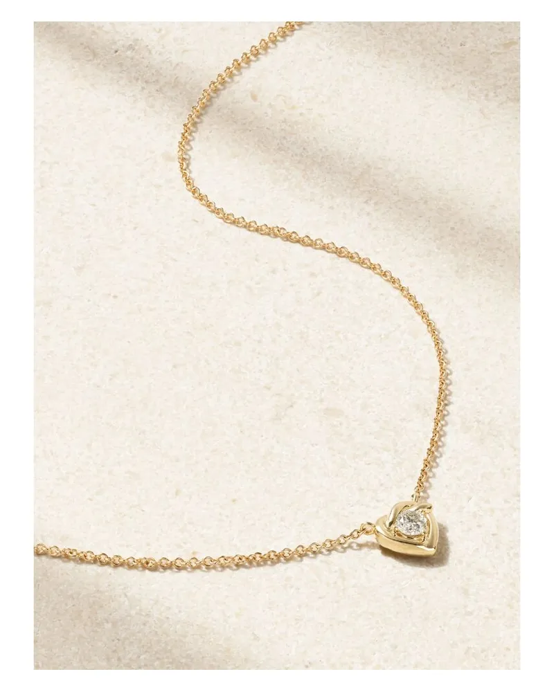 Stone & Strand Tie The Knot Kette Aus 10 Karat Gold Mit Diamant Gold